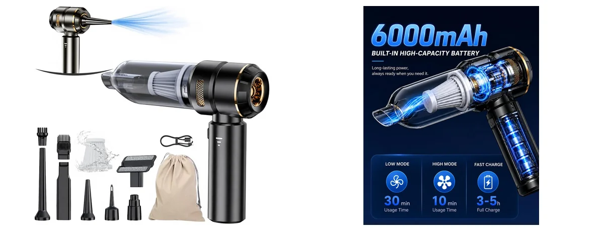 houscly Car Vacuum Cordless Mini Handhled 4-in-1 images