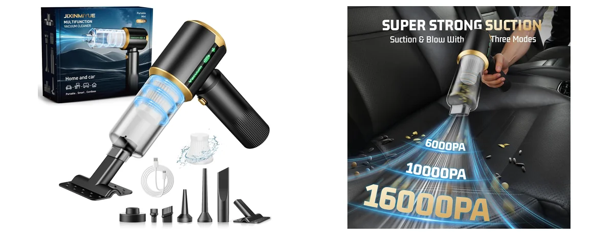 JIXINMIYUE Cordless Car Vacuum Cleaner: 7-in-1 & images