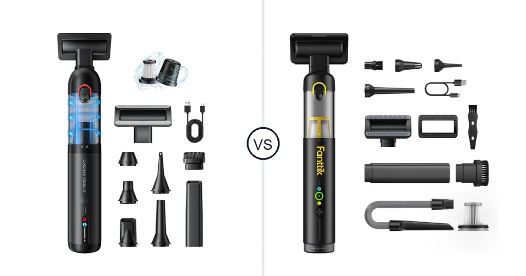 Comparison of AOHPEGN Cordless Car Vacuum XJ02 and Fanttik Black
